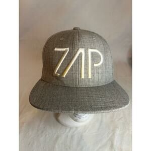 ZAP Cap Hat Gray White Snapback GUC Skater Skate The Classics